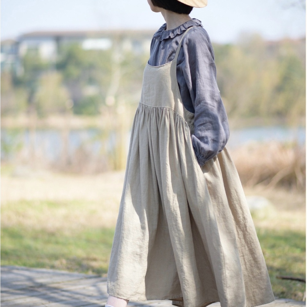 Handmade Linen Apron Dress